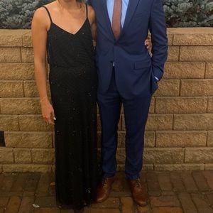 Updated: Adrianna Papell Art Deco Beaded Blouson Gown in Black